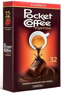 Pocket Coffee Dark Chocolates Liquid Espresso Center Pack of 18