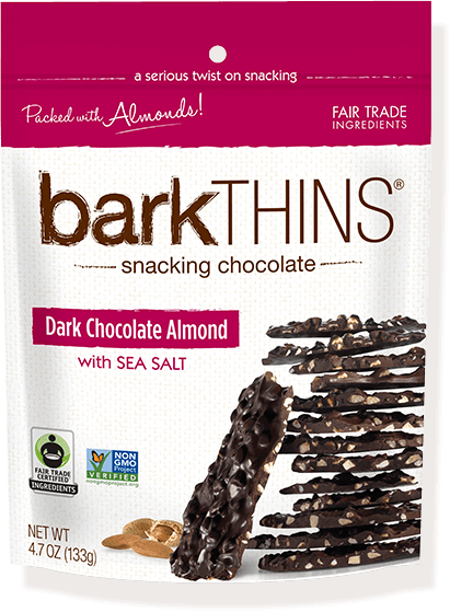 barkTHINS Dark Chocolate Almond & Sea Salt Snacking Chocolate, 4.7 oz bag